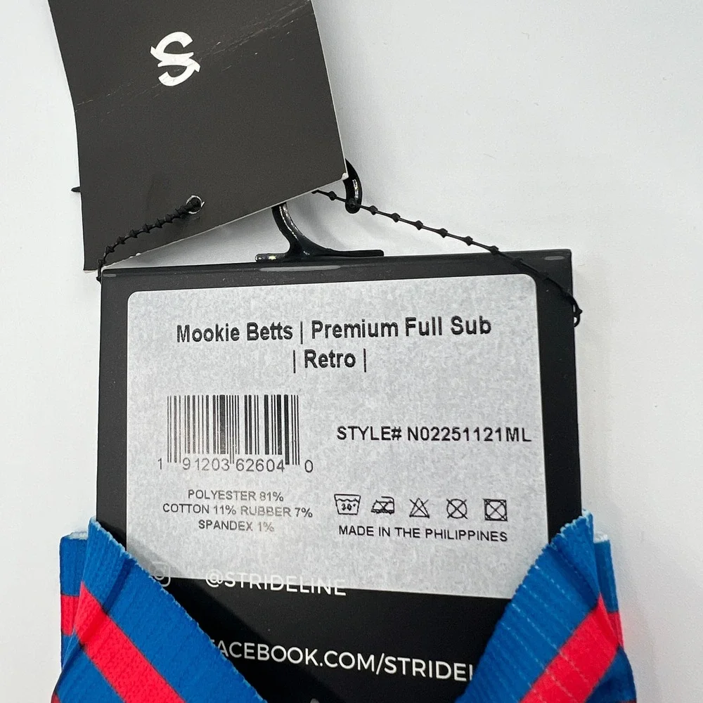 Strideline Mookie Betts Los‎ Angeles Dodgers MLB Crew Socks Red M/L